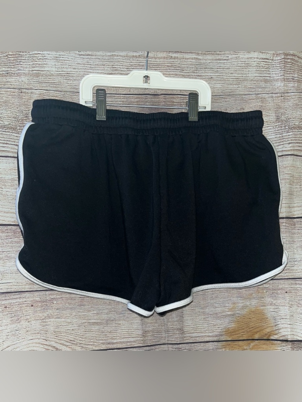 🤎3/$10 Women's Black Drawstring Athletic Shorts with Contrast Trim Size XL - Picture 5 of 7